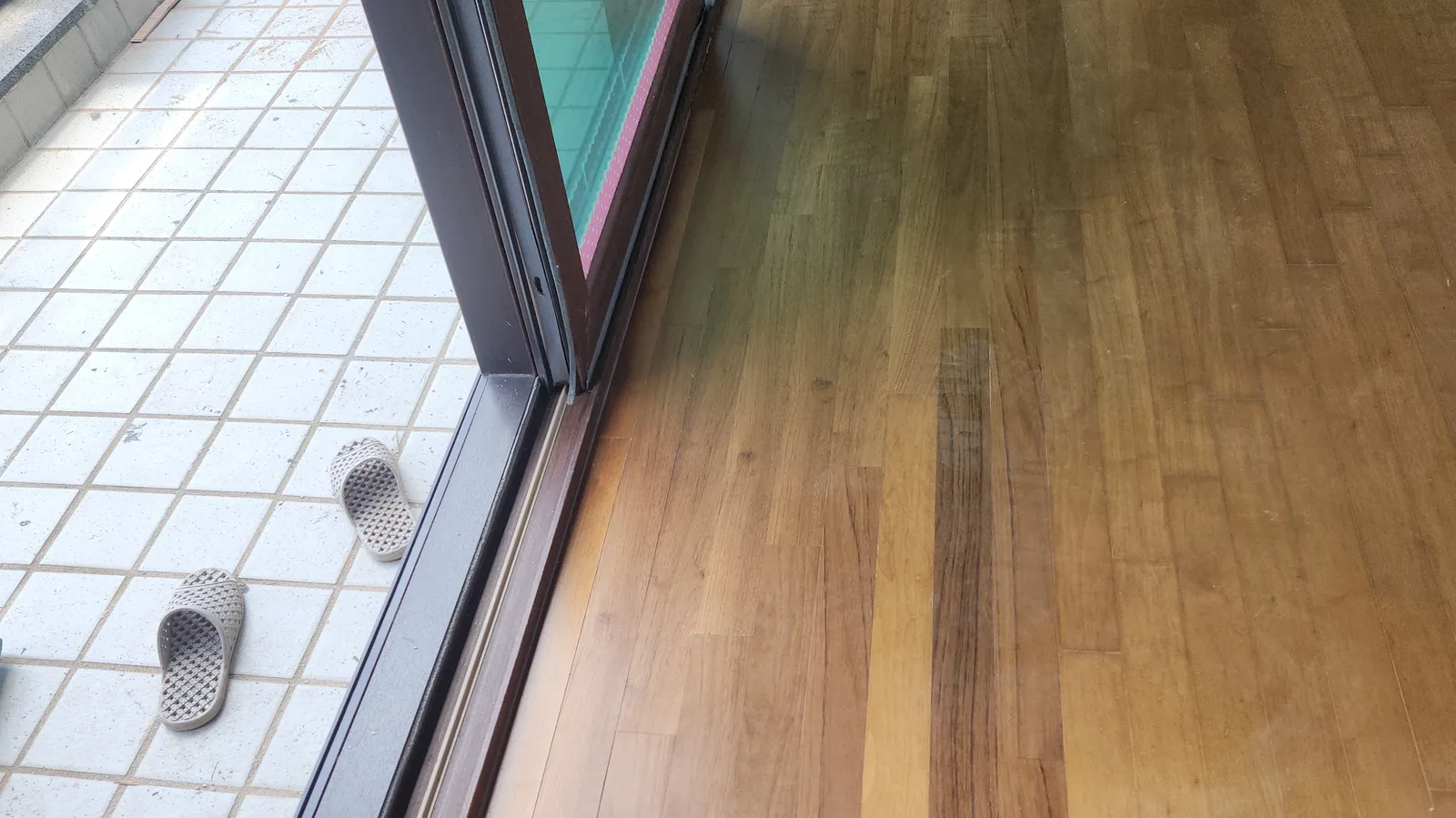 아파트강마루시공 발코니 문턱 마킹